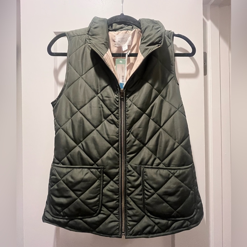 Market & Spruce Wilco Solid Quilted Vest, Olive - S